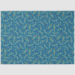 クリスマスグリーン（ホリーベリー付きブルーレッドホワイト） 薄葉紙