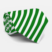 クリスマスグリーン&ホワイト斜めキャンディーケインストライプ ネクタイ (ロール)