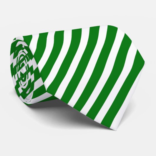 クリスマスグリーン&ホワイト斜めキャンディーケインストライプ ネクタイ (ロール)
