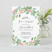 クリスマスグリーン&レッドベリーサプライズパーティー 招待状 (スタンド正面)