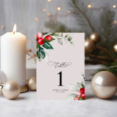 クリスマスグリーン&レッドベリーテーブル番号 テーブルナンバー