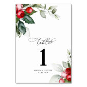 クリスマスグリーン&レッドベリーテーブル番号 テーブルナンバー (裏面)