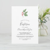 クリスマスグリーン&レッドベリーバプテスマ 招待状 (スタンド正面)