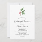 クリスマスグリーン&レッドベリーリハーサルディナー 招待状 (正面)