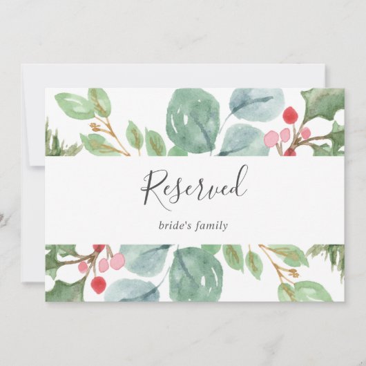 クリスマスグリーン&レッドベリー予約サイン (正面)