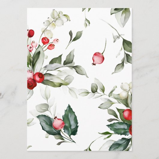 クリスマスグリーン&レッドベリー結婚ズメニュー メニュー (裏面)