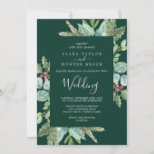 クリスマスグリーン&レッドベリー |グリーン結婚ズ 招待状 (正面)