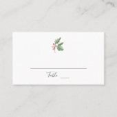 クリスマスグリーン&レッドベリ結婚ーズ プレイスカード (正面)