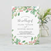 クリスマスグリーン&レッドベリ結婚ー 招待状 (スタンド正面)