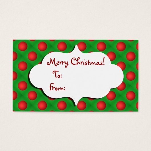 クリスマスグリーン&レッドボーブルギフトラベル (正面)