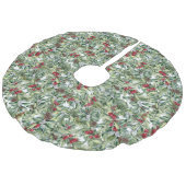 クリスマスグリーン、松のコーン&ベリーの水色 フェイクリネンツリースカート (アングル)