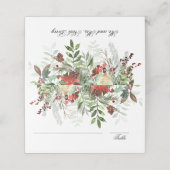 クリスマスグリーン |白 |クリスマス結婚の プレイスカード (外部開封)