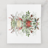 クリスマスグリーン |白 |クリスマス結婚の プレイスカード (内部開封)