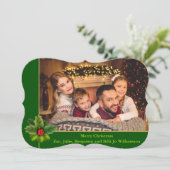 クリスマスグリーン&金ゴールドフレファンシーームのトリム写真 シーズンカード (スタンド正面)