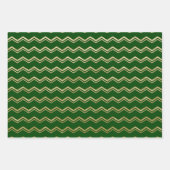 クリスマスグリーン&金ゴールドホリデーツリーオーナメント ラッピングペーパーシート (正面2)