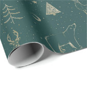 クリスマスグリーン&金ゴールド要素  ラッピングペーパー (ロールコーナー)