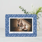 クリスマスグリーン（青）横向き写真 シーズンカード (スタンド正面)