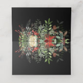 クリスマスグリーン |黒 |クリスマス結婚の プレイスカード (内部開封)