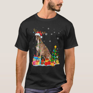 クリスマスグレイハウンドクリスマスライトリナーサンタグレ Tシャツ