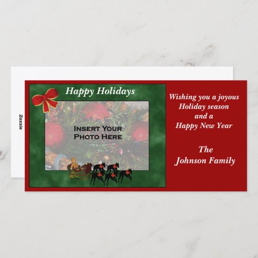 クリスマスグレイハウンドススススレイの写真カード シーズンカード (正面/裏面)