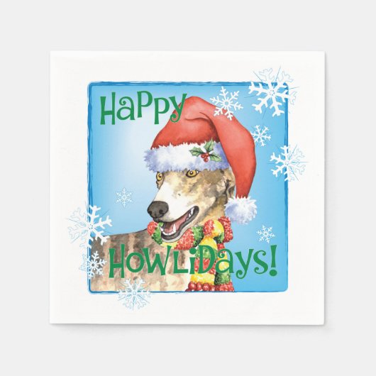 クリスマスグレイハウンドナプキンス スタンダードカクテルナプキン (正面)