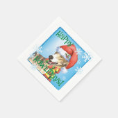 クリスマスグレイハウンドナプキンス スタンダードカクテルナプキン (角)