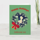 クリスマスグレイハウンドリースボウホリデーカード シーズンカード (正面)