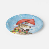 クリスマスグレイハウンド紙プレート ペーパープレート (アングル)