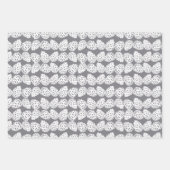 クリスマスグレーの白い赤い鳥の松 ラッピングペーパーシート (正面2)