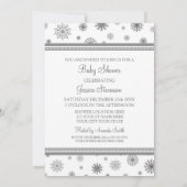 クリスマスグレースノーフレークカスタムベビーシャワー 招待状 (裏面)