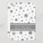 クリスマスグレースノーフレークカスタムベビーシャワー 招待状 (正面/裏面)