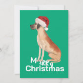 クリスマスグレートダンメリードグリーティンググリーンカード (正面)