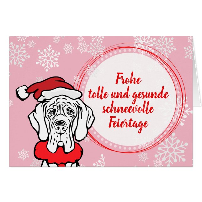 クリスマスグレートデーンカードパターン (正面横)