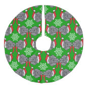 クリスマスグレートデーン フェイクリネンツリースカート (正面)