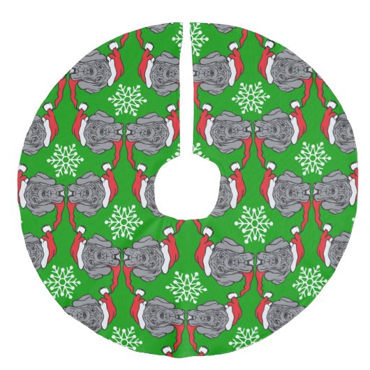 クリスマスグレートデーン フェイクリネンツリースカート (正面)