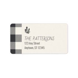 クリスマスグレーバッファロープレイド差出人住所 ラベル