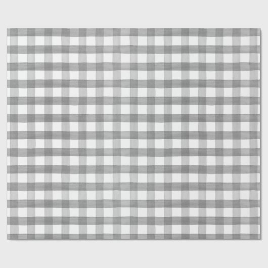 クリスマスグレーホワイトウォーター色バッファローチェックギフト ラッピングペーパー (フラット)