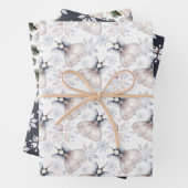 クリスマスグレーホワイトシルバーシンプルハイゲエレガントー ラッピングペーパーシート (インサイチュ)