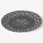 クリスマスグレーホワイトジャパンディモダンホリデー ペーパープレート (アングル)