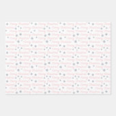 クリスマスグレーホワイトピンクシンプルシルバーエレガント ラッピングペーパーシート (正面2)