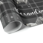 クリスマスグレー馬乗パーソナライズされた馬 ラッピングペーパー (ロールコーナー)