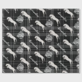 クリスマスグレー馬乗パーソナライズされた馬 ラッピングペーパー (フラット)