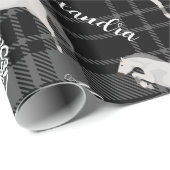 クリスマスグレー馬乗パーソナライズされた馬 ラッピングペーパー (ロールコーナー)