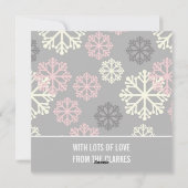 クリスマスグレー&ピンクスノーホリデーカード シーズンカード (裏面)