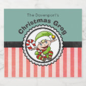 クリスマスグログウィザホリデー小妖精や小人イラストレーション ビールラベル (シングルラベル)