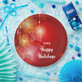 クリスマスグローつるの星 ペーパープレート (パーティー)