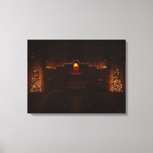 クリスマスグローブシティカレッジでのハーバーズチャペル キャンバスプリント (正面)