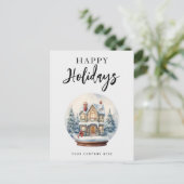 クリスマスグローブハウスハッピーホリデーズエテ実在ート シーズンポストカード (スタンド正面)