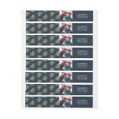 クリスマスグローラップアラウンドホリデー住所 シール ラップアラウンドラベル (シート)