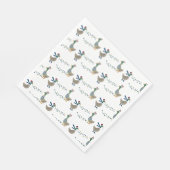 クリスマスグースオンホワイト スタンダードランチョンナプキン (角)